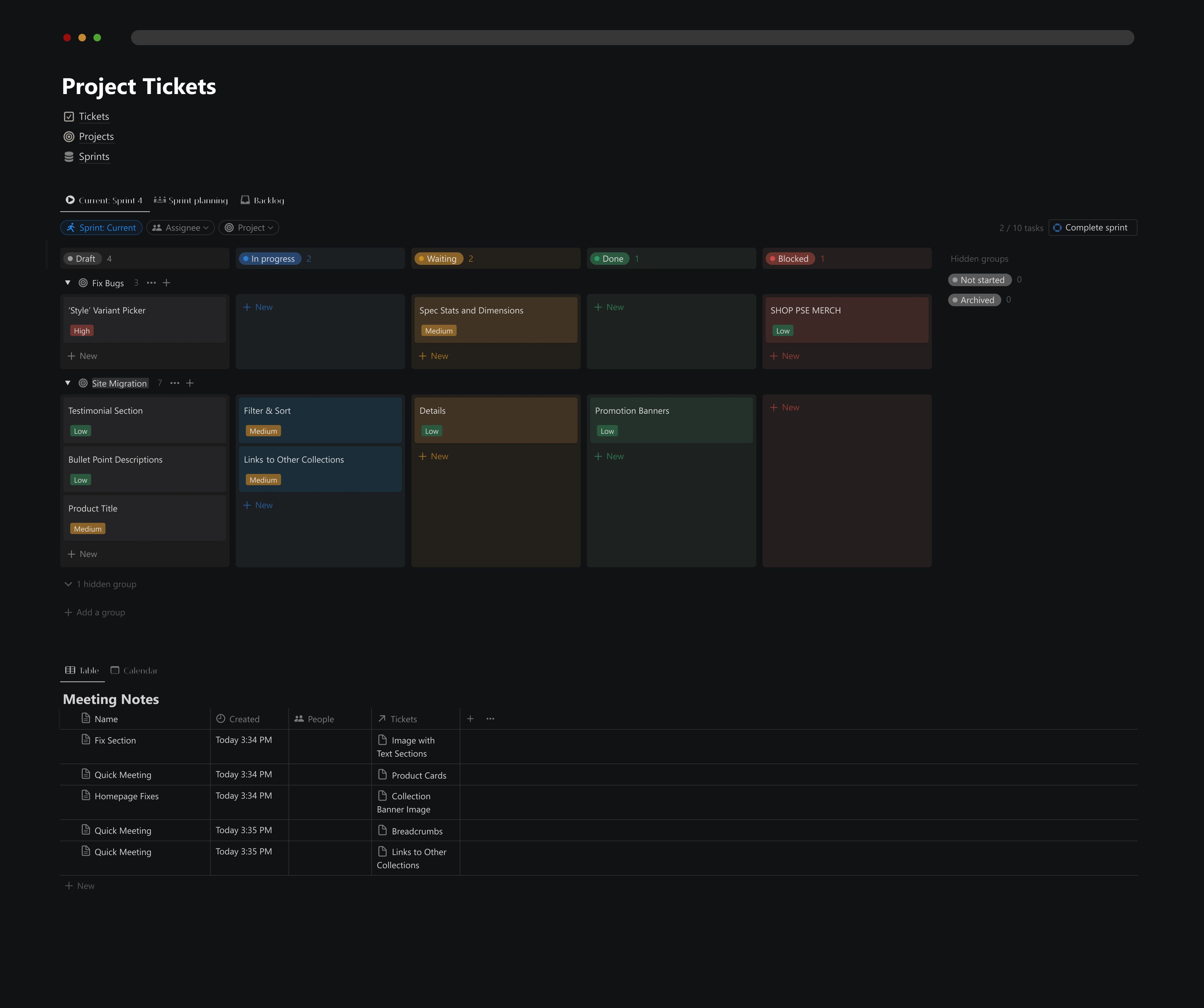 DJG Tickets Tasks Dashboard